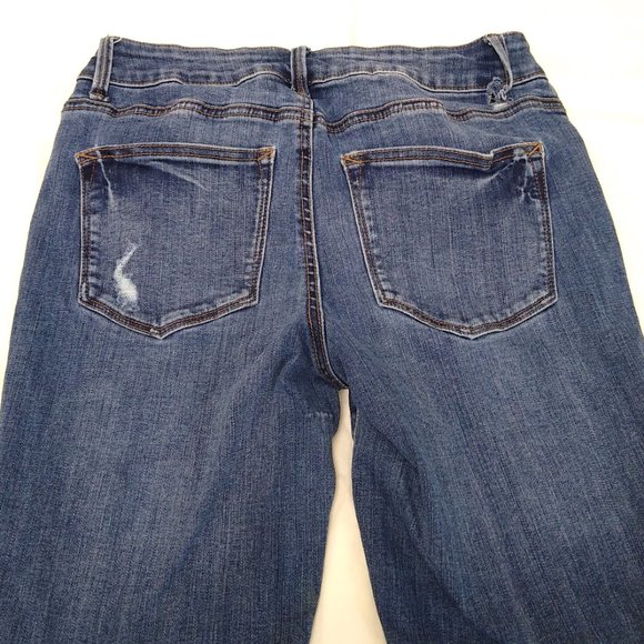 Maurices Jeans Small (4/6) X-long Mid-Rise Distressed Skinny Medium Wash Denim - Picture 4 of 6